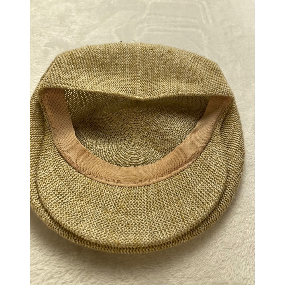 Kangol Design Flat Cap Mens Medium Tan Beige Knit Ivy Hat MadeEngland Vintage - Picture 8 of 9